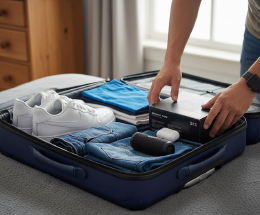 Airplane wing during travel